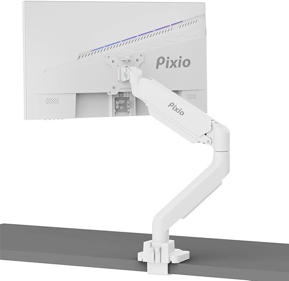 Pixio PS2S white モニターアーム 白 シングル 17-49インチ対応 耐荷重2-18kg クランプ