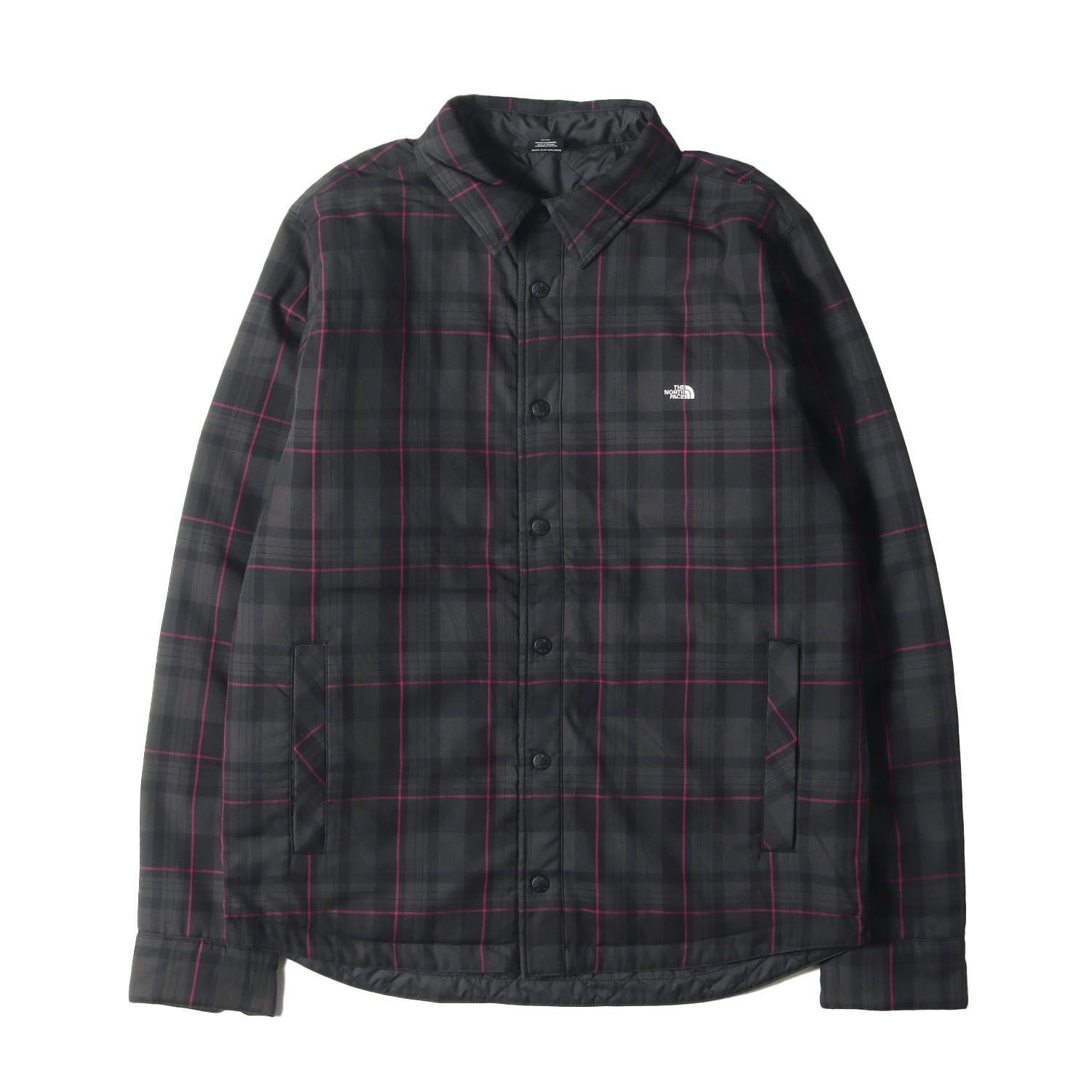 THE NORTH FACE ザ ノースフェイス ジャケット サイズ:M 21AW US企画 リバーシブル チェック キルティング シャツジャケット Fort Point Insulated Flannel ブラック×グレー ピンク【メンズ】