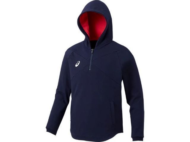 asics アシックス 07 SAMURAI FIELD PARKA ネイビー L 2121A006 400 | 衣類 服 ウエア ウェア スポーツ 運動 男性 紳士服 メンズ トップス パーカー 長袖 ロングスリーブ 野球 ベースボール スウェット 裏パ