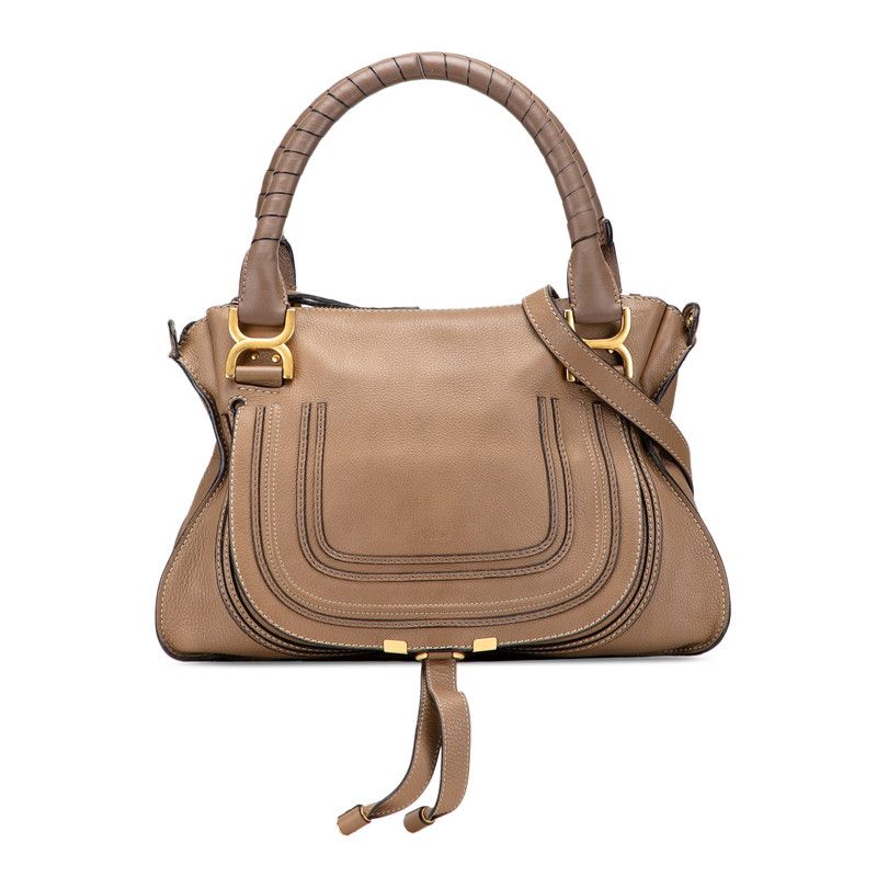 Chloe クロエ マーシー　バッグ　　　レザー ブラウン Chloé グレインレザー製Marcieスモールバッグ の茶色