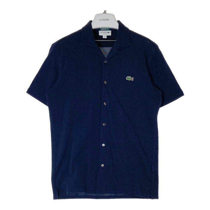 ☆LACOSTE ラコステ フルオープン ポロシャツ ネイビー sizeUS S