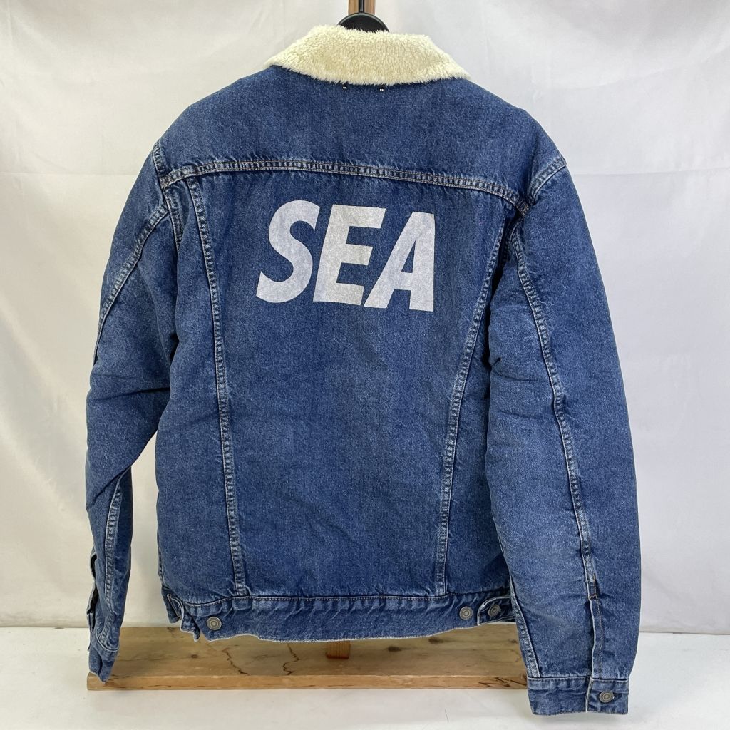 01w-0968 WIND AND SEA (ウィダンシー) × MINE DENIM マインデニム DENIM BOA GJKT ボアジャケット  ブルー 日本製 メンズ サイズ4 コットン 20MND-WAS001 【中古品】 - メルカリ