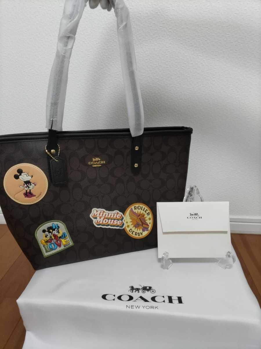 COACH コーチ ディズニー シグネチャー トートバッグ ブラウン ミッキー