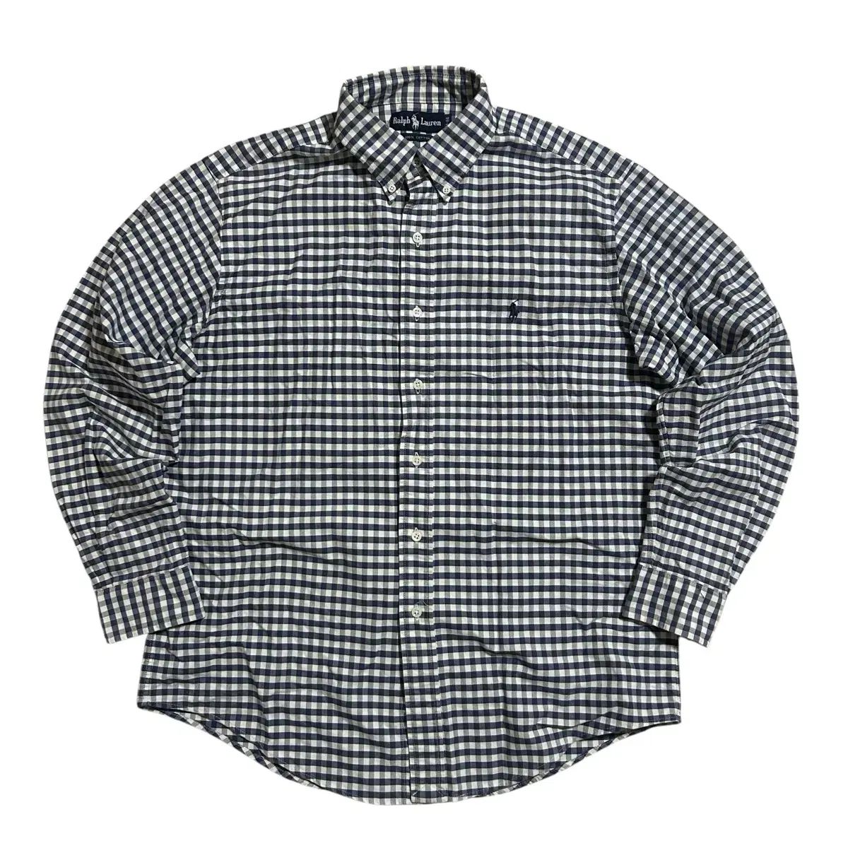 ポロ オールドマネー スモールチェック柄 シャツ (測定値) L XL ）
