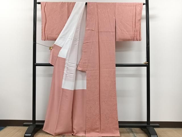 平和屋着物□上質な色無地 辻が花地紋 薄紅色 正絹 逸品 未使用  