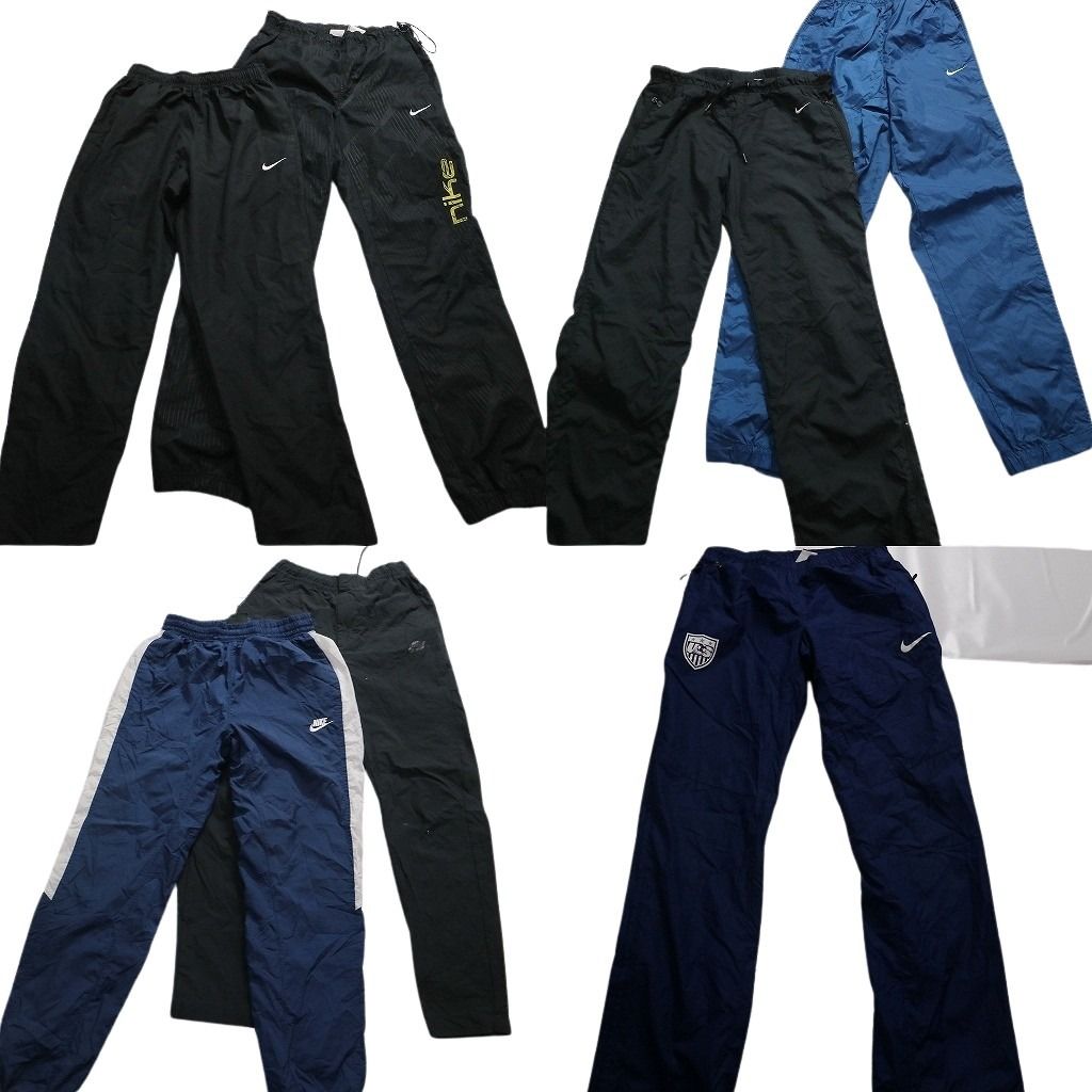 古着卸 まとめ売り ナイキ ウインドブレーカー パンツ 7枚セット (メンズ S ) ブランドロゴ ブラック ネイビー プリント MW9148