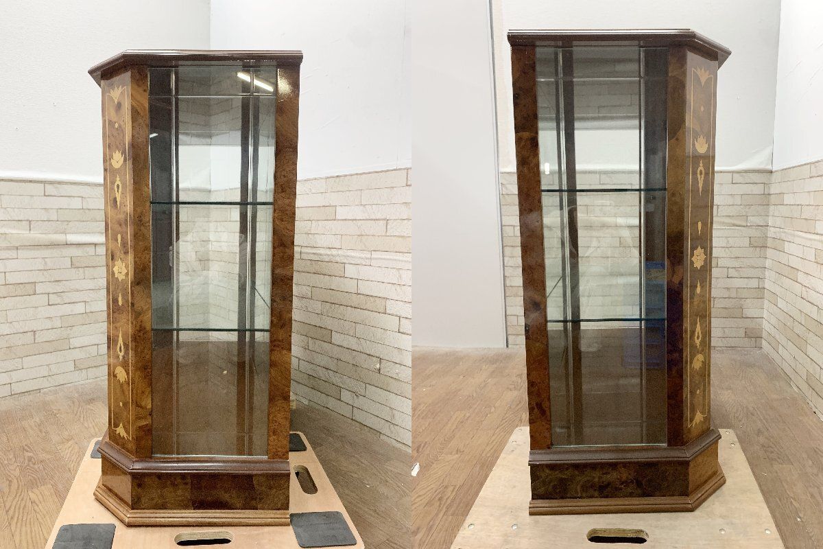 イタリア 象嵌細工 キュリオケース ガラスキャビネット 飾り棚 収納 ケース アンティーク 棚 畑1116 MARWIL-DEMENAGEMENTS_CH