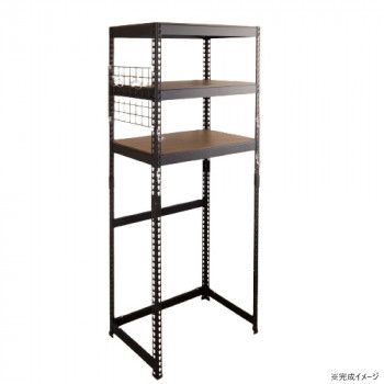 ペール上 冷蔵庫上 ランドリー上ラック 幅82cm MK-L83NBK ブラック