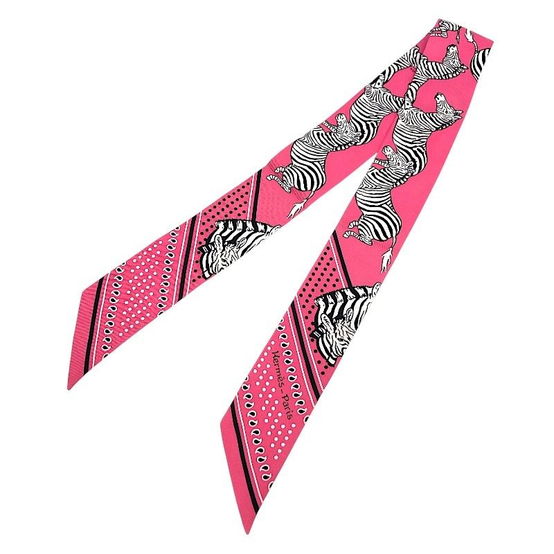 エルメス HERMES ツイリー ゼブラ柄 ピンク LES ZEBRES silk レディース スカーフ