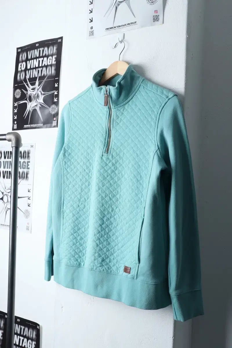 （ M ） ブランドヴィンテージ パーカー Tシャツ L.L.Bean(L・L・ビーン) ミント セミジップアップ- 119D6