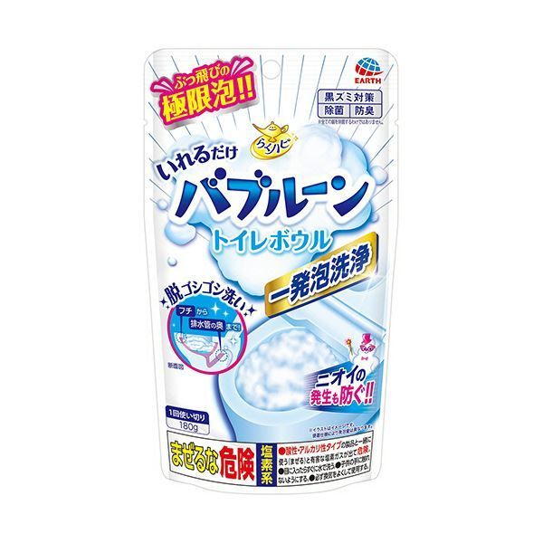 まとめ アース製薬らくハピ いれるだけバブルーン トイレボウル 180g 1パック ×10セット