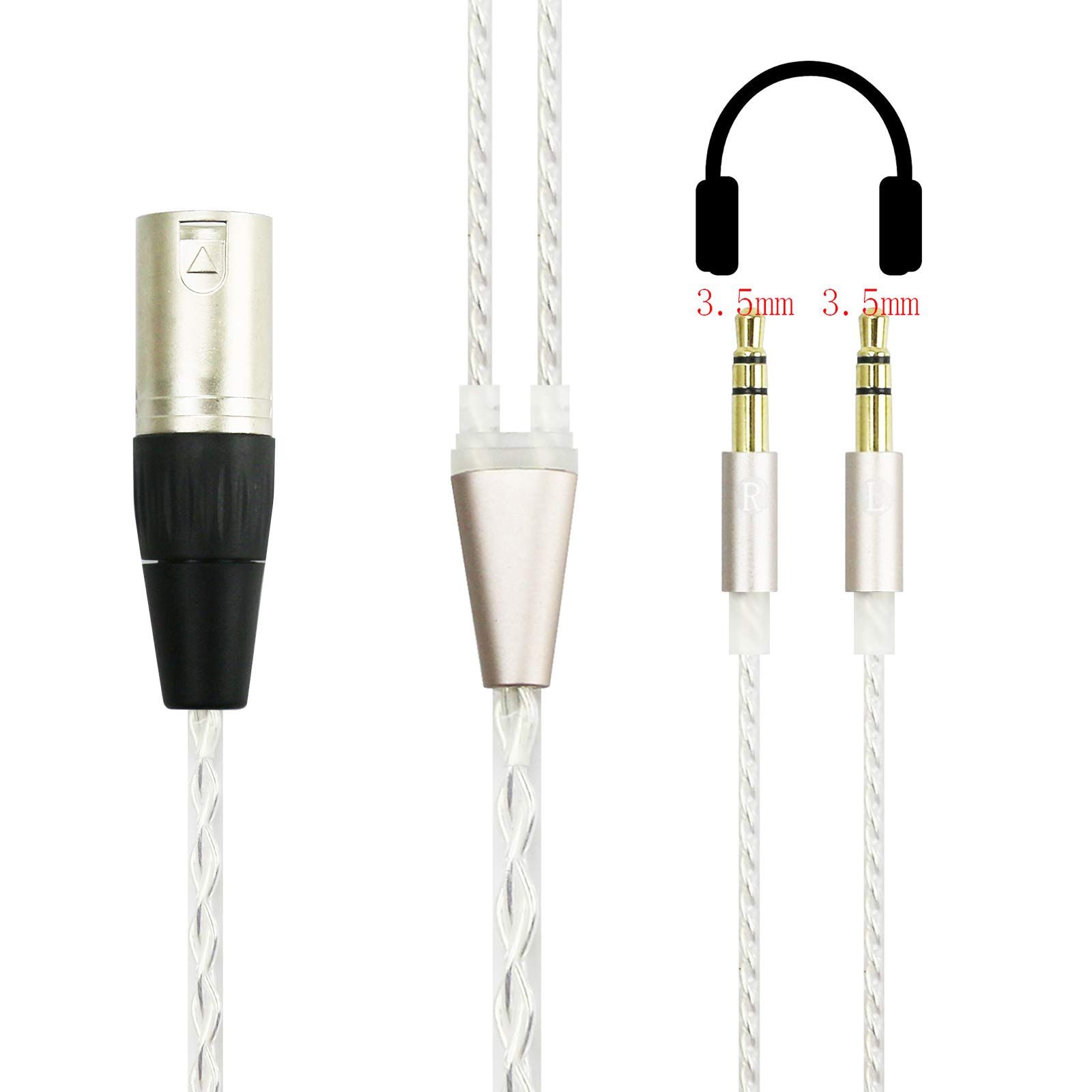 NewFantasia HiFiケーブル 4ピンXLRバランスオス Hifiman HE400S、HE