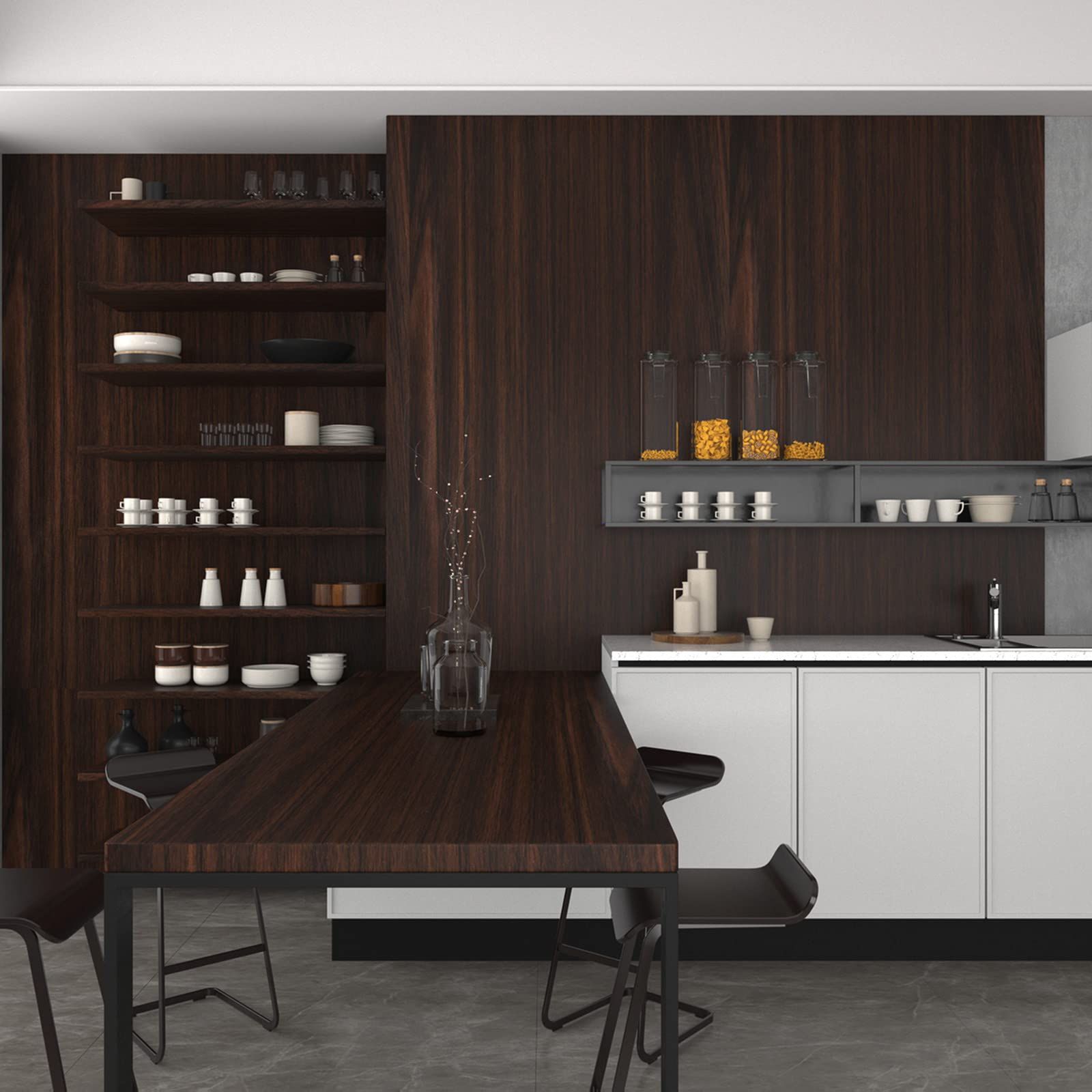 壁紙おしゃれ ウォールナット 壁紙木目 ブラウン シート 防水 防汚 防油 耐熱 剥がせる壁紙 賃貸 壁紙シール ドア に 貼る 壁紙 のり付き リメイクシート キッチン 幅120cm×長さ5m タイル イージー ウォール テープ 玄関 仏間 作業台 B