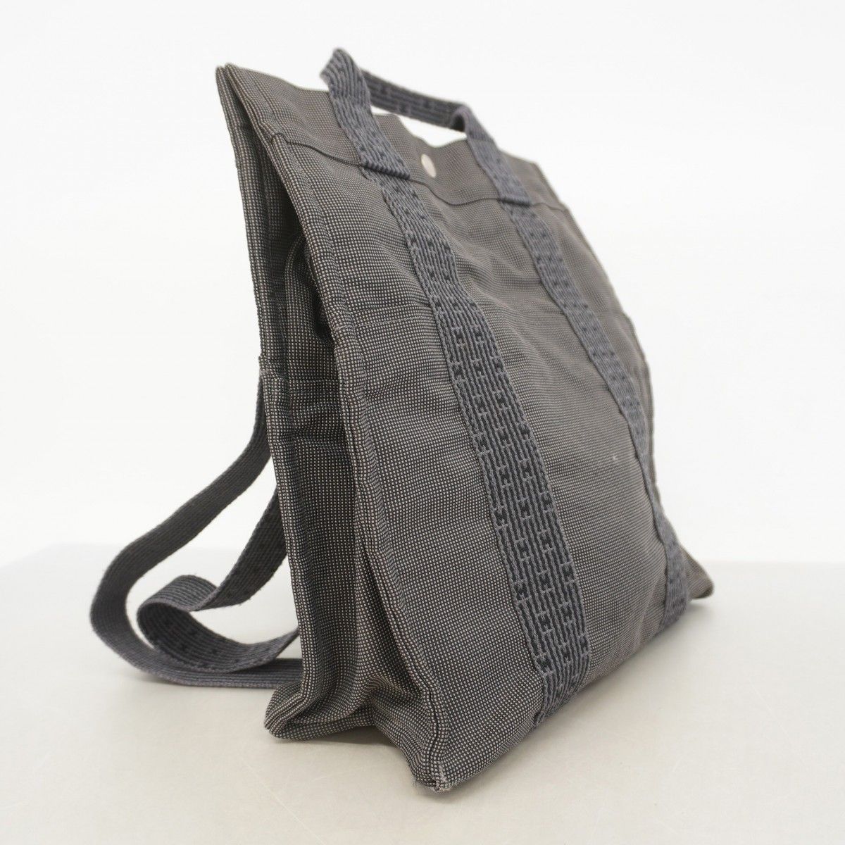 5ma0153-h エルメス リュック デイパック エールラインアドPM キャンバス グレー シルバー金具 レディース