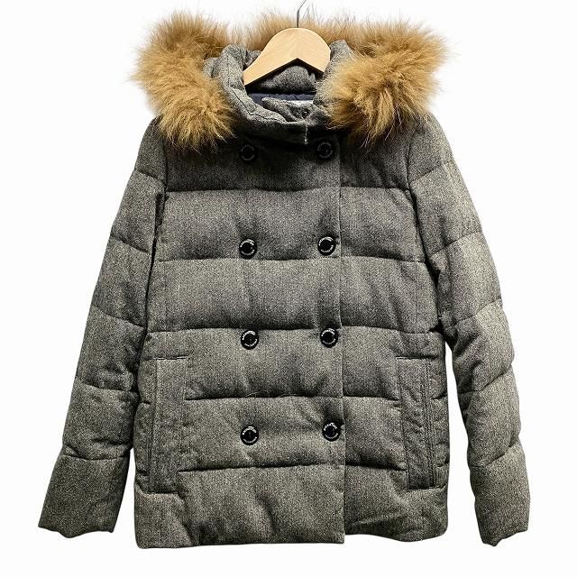マッキントッシュフィロソフィー MACKINTOSH PHILOSOPHY 2WAY ダウンジャケット ウール ラクーンファー グレー 36 S相当