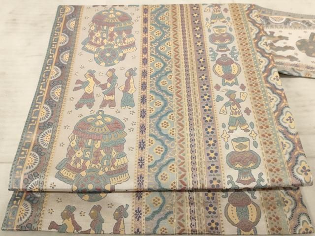 平和屋着物◎九寸名古屋帯 人物花文 正絹 逸品 AAAX7867dt - メルカリ 