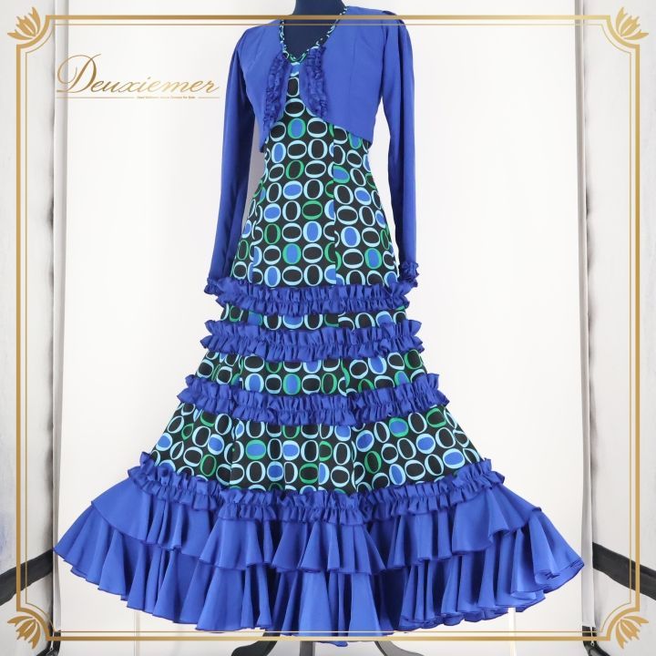 フラメンコ衣装】ブルー Naomi Collection ワンピース ドレス