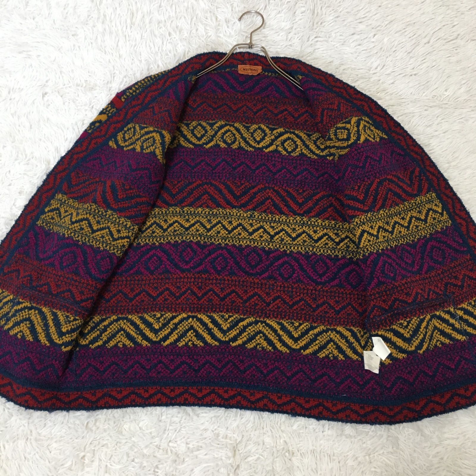 アルパカ混総柄ニットカーディガン イタリア製