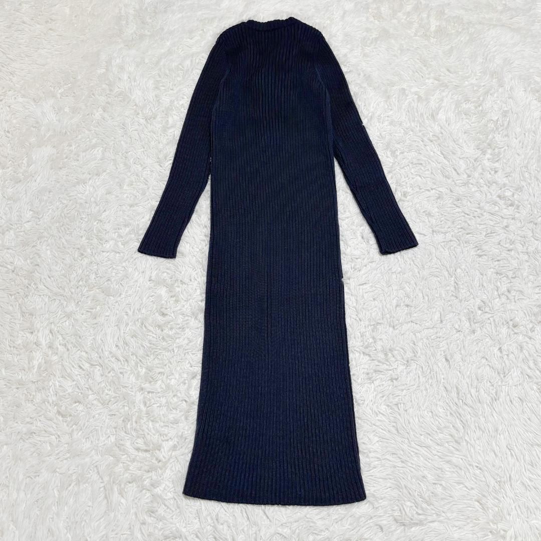 長袖 マキシ丈ウールニットワンピース