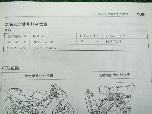 RGV250ガンマSP サービスマニュアル スズキ 正規 中古 バイク 整備書