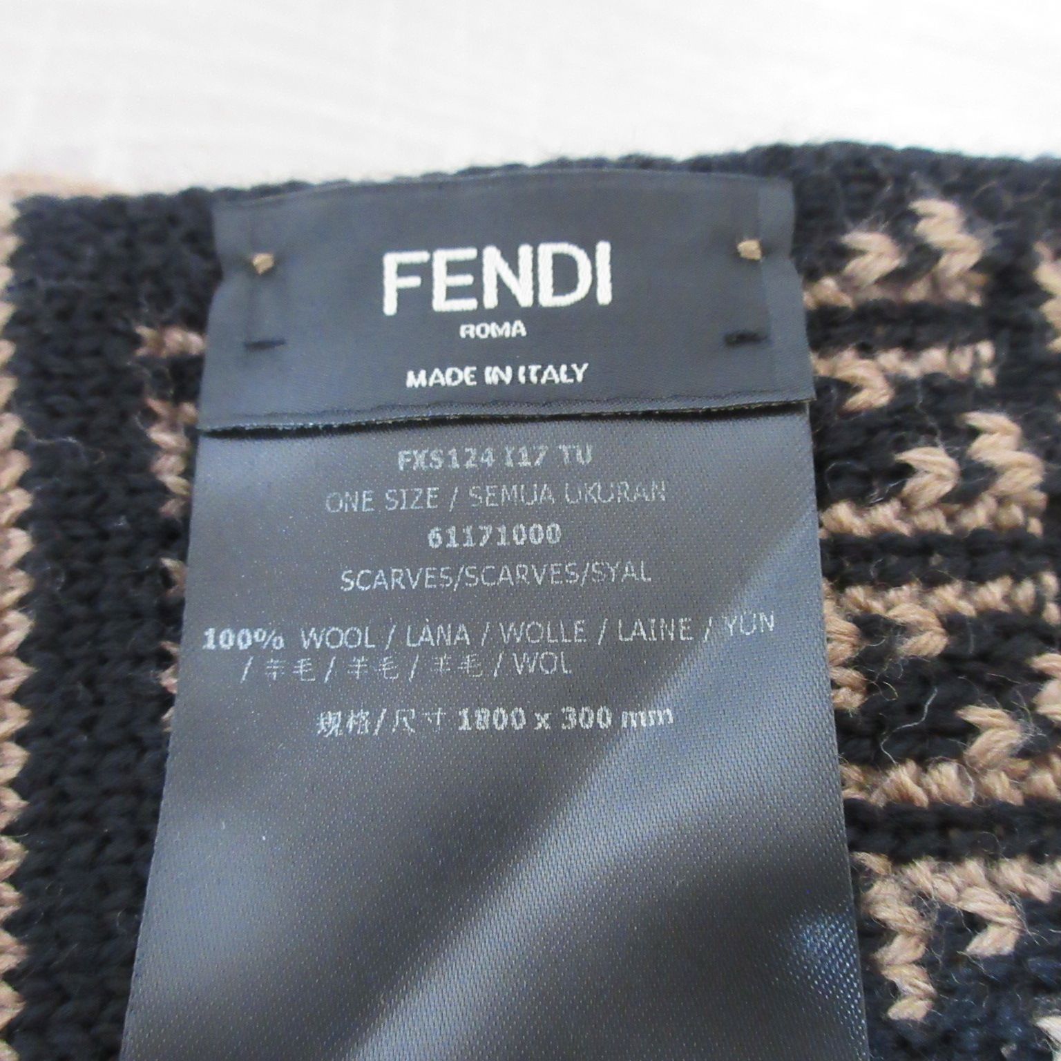 人気の福袋 殿堂 新品、未使用 FENDI☆フェンディ茶×黒FFロゴウール