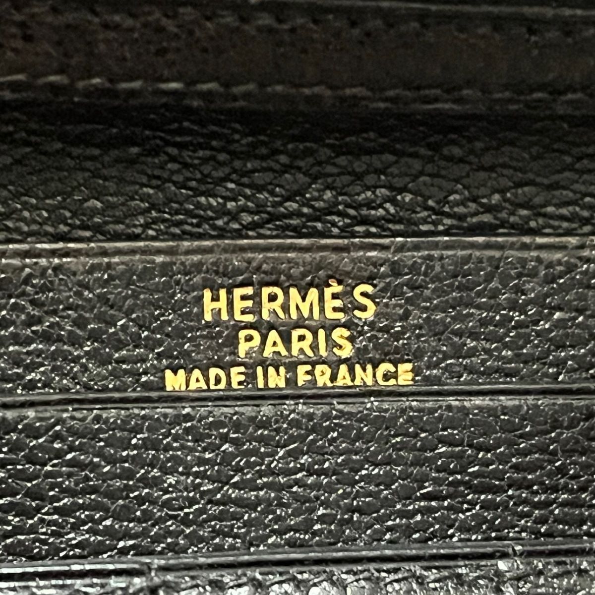 HERMES(エルメス) 長財布 ベアン 黒 旧型金具/ゴールド金具 リザード 