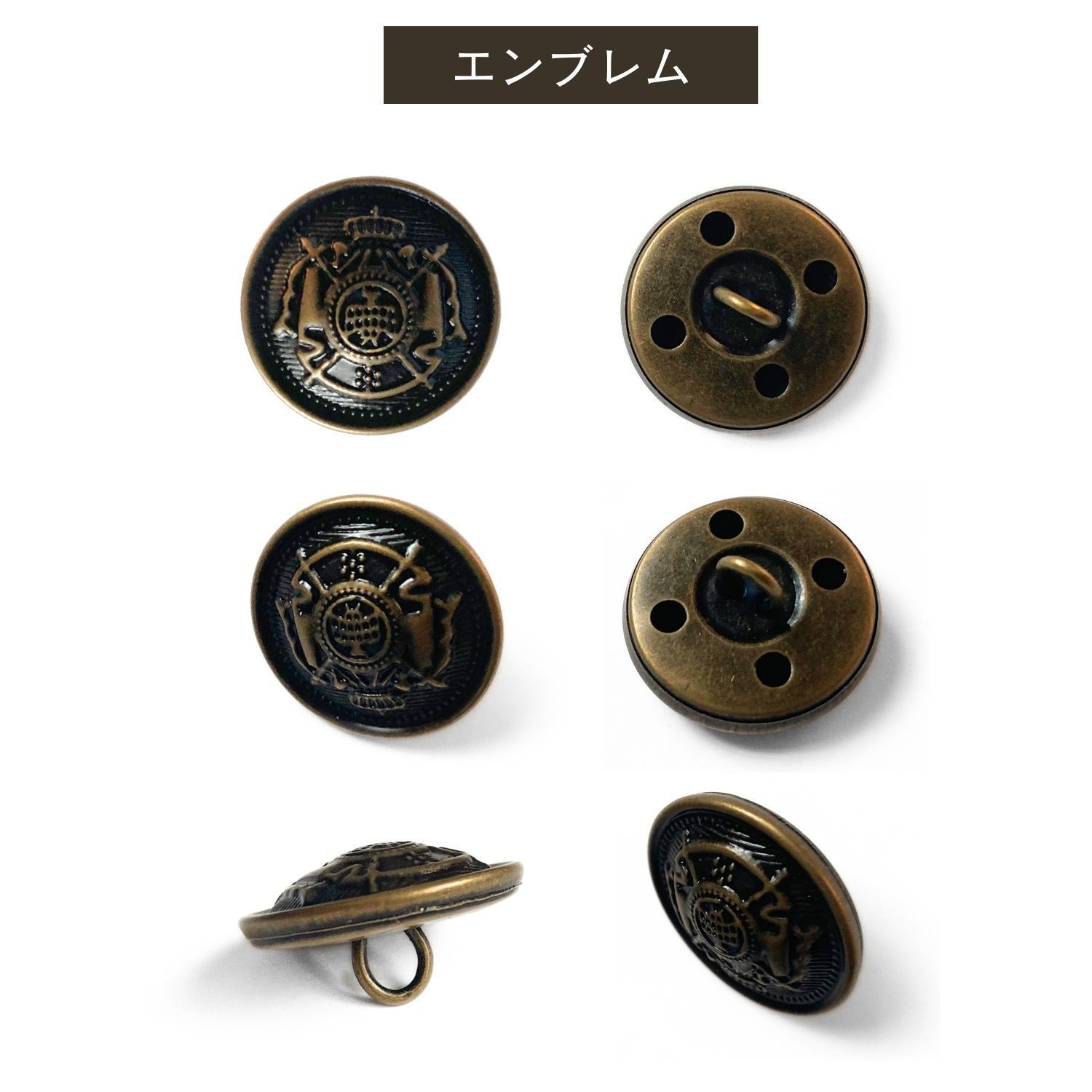 haoa ボタン 裏足付き 金属ボタン 制服ボタン 金ボタン 銀ボタン