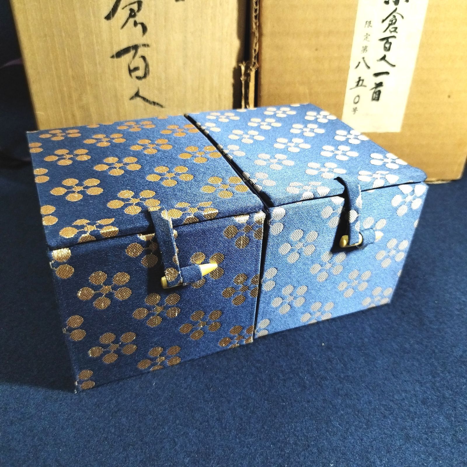 買い人気商品 未使用 限定品 藤原美貞作 水墨小倉 百人一首 金銀箔張