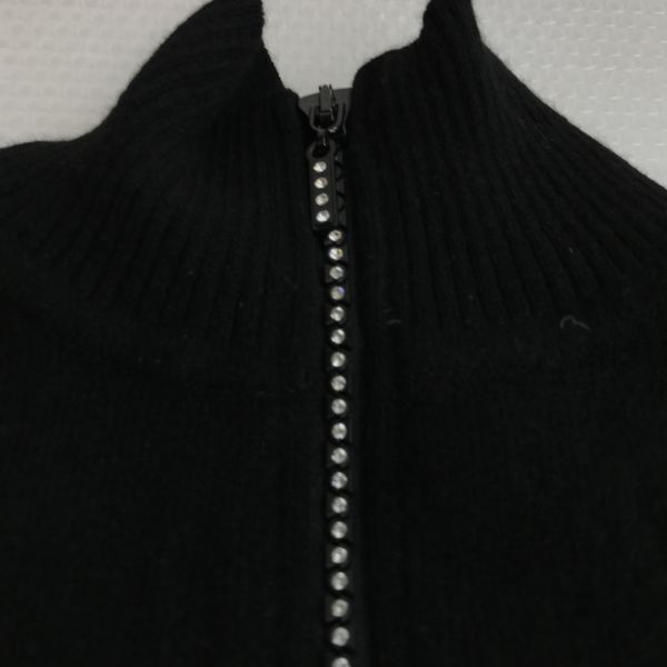 ashida 袖ミンク|カシミヤ|ジップアップ|半袖ニットセーター|ジャケット
