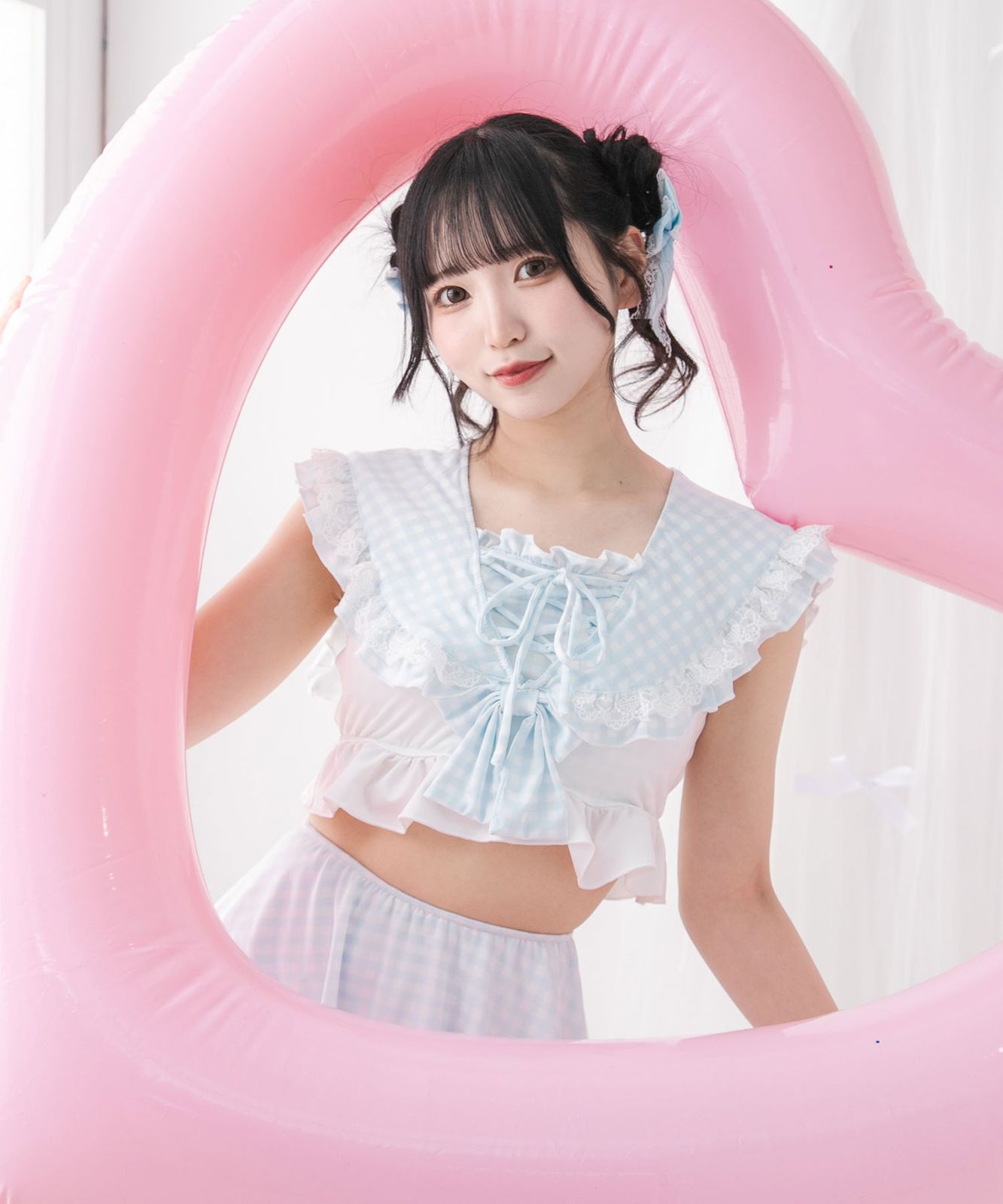 夢展望公式 [新品未使用] ハートレースフリルセーラー水着