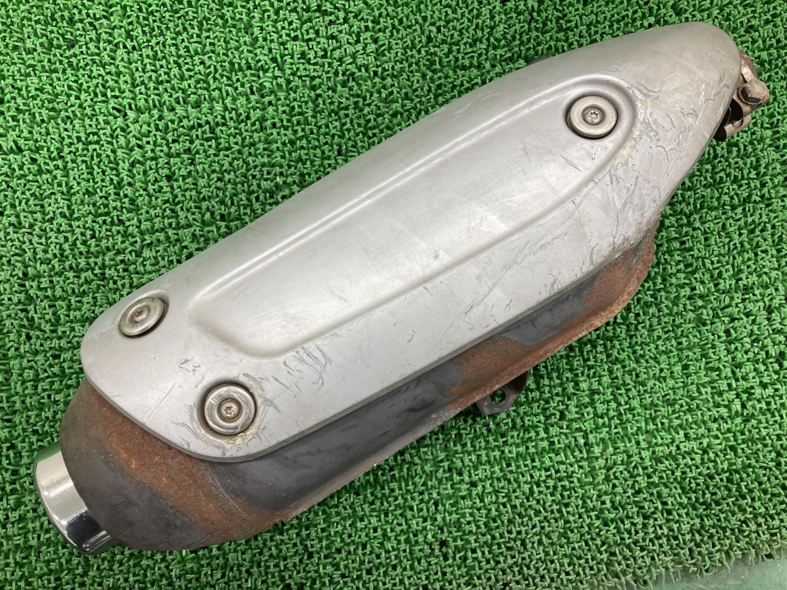 ランナーVX125RST マフラー SM15 ピアジオ 純正 バイク 部品 ジレラ 機能的問題なし 品薄 希少品 車検 Genuine 【中古】 51 ランナーVX125RST サイレンサーマフラー SM15 ピアジオ 純正 バイク