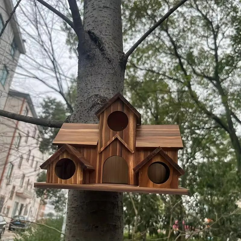 ガーデンオブジェ 鳥の巣 木製