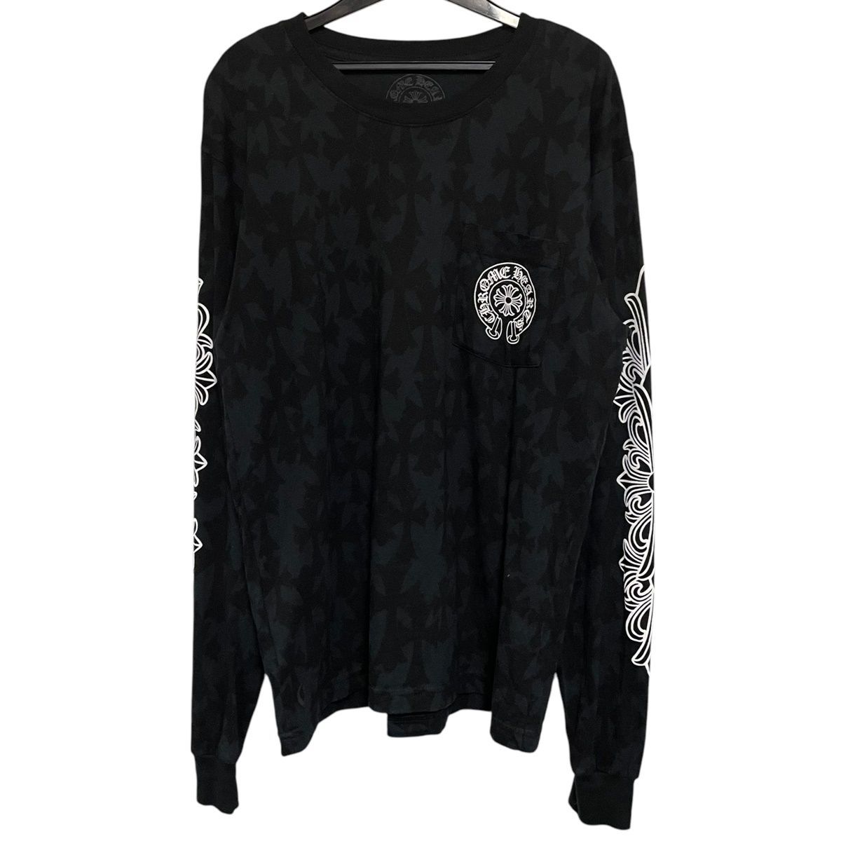 【レアサイズ】クロムハーツグレー 七分袖カットソーXLサイズ CHROME HEARTS クロムハーツ ヘンリーネック 7分袖 カットソー T