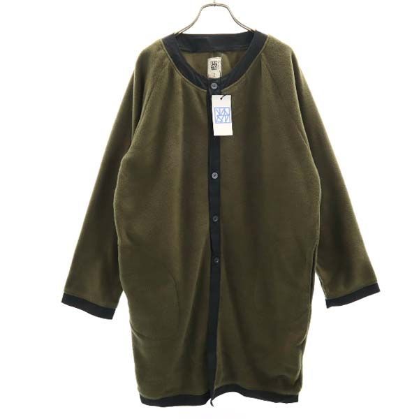 新品 バースト222 18AW V183-08 FLEECE LONG JK 日本製 フリース ロング ジャケット 2 khaki VAST222 ノーカラー カーキ メンズ 新品 バースト222 18AW V183-08 FLEECE LONG JK フリース ロング