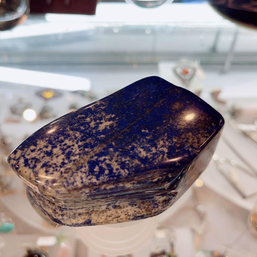 高級 ラピスラズリ 極上石 卸値 約395g 天然無着色 磨き原石 風水 開運