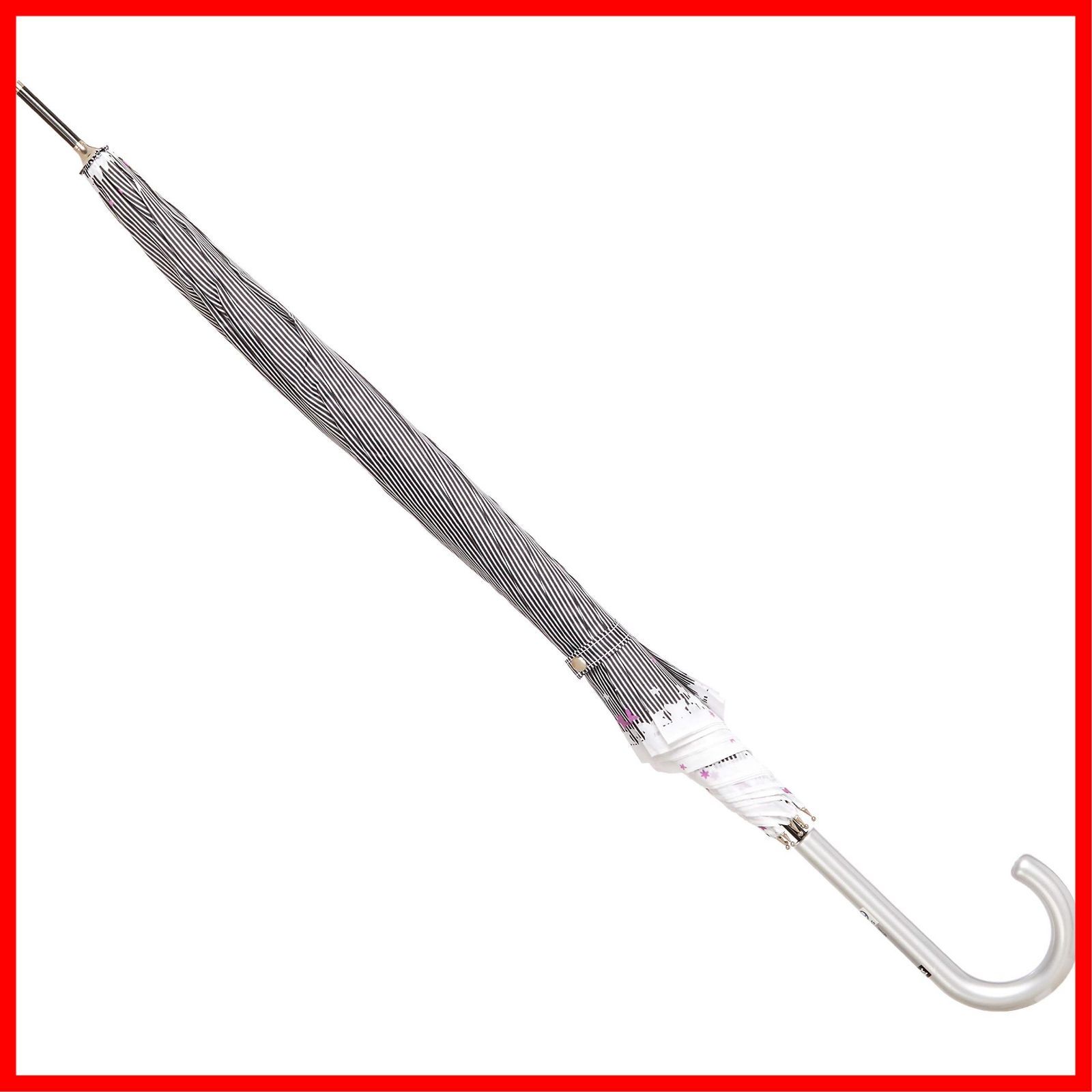 在庫 花柄 婦人傘 シンプル 雨傘 オシャレ 長傘 かわいい ストライプ柄 レディース ミックスファクトリー 62161