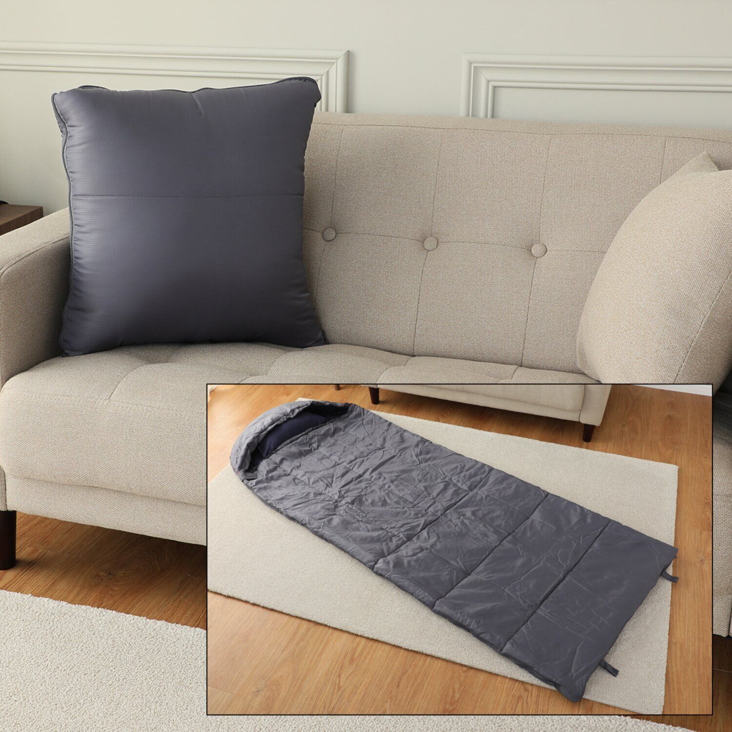 防災ブランド「SONAENO」 クッション型多機能寝袋 – AOYAMA GIFT SALON SONAENO クッション型多機能寝袋