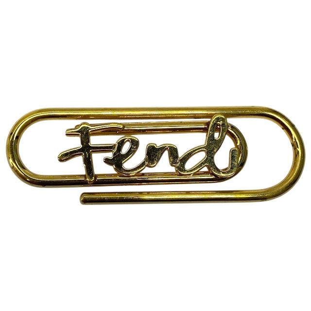 フェンディ マネークリップ ペーパークリップ キーリング キーホルダー メタル ゴールド ロゴ プレート FENDI