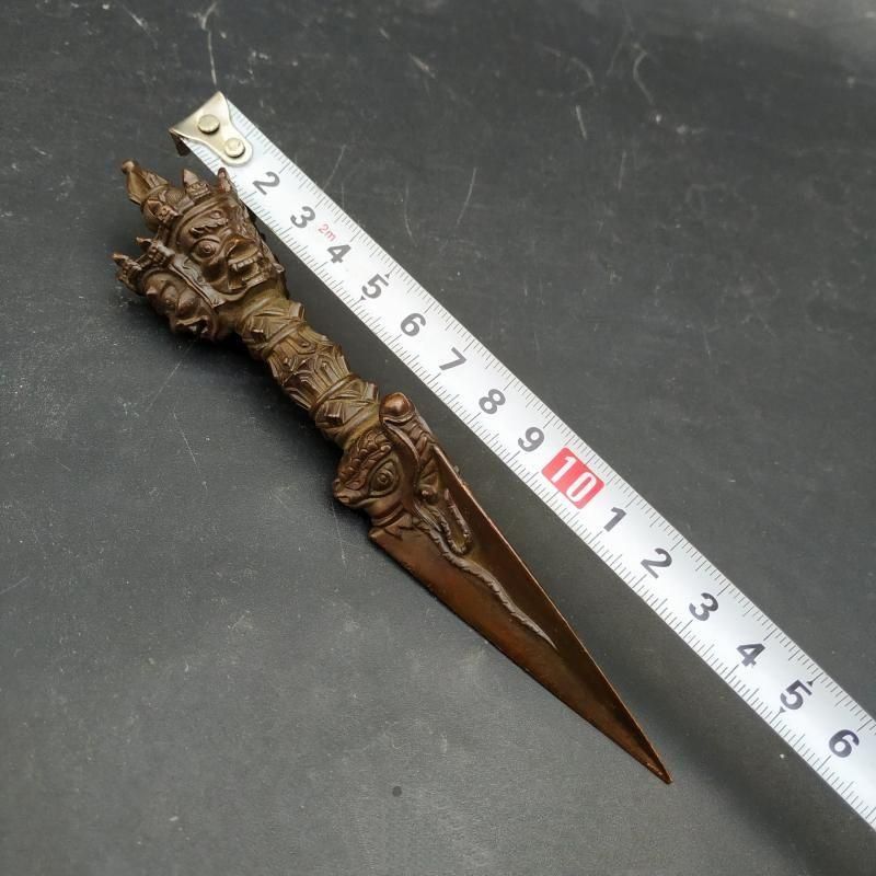 仏教美術 法器 馬頭明王三面普巴杵 降魔杵 辟邪 開運 風水招財 置物工芸品 仏教美術 法器 馬頭明王三面普巴杵 降魔杵 辟邪 開運 風水招財