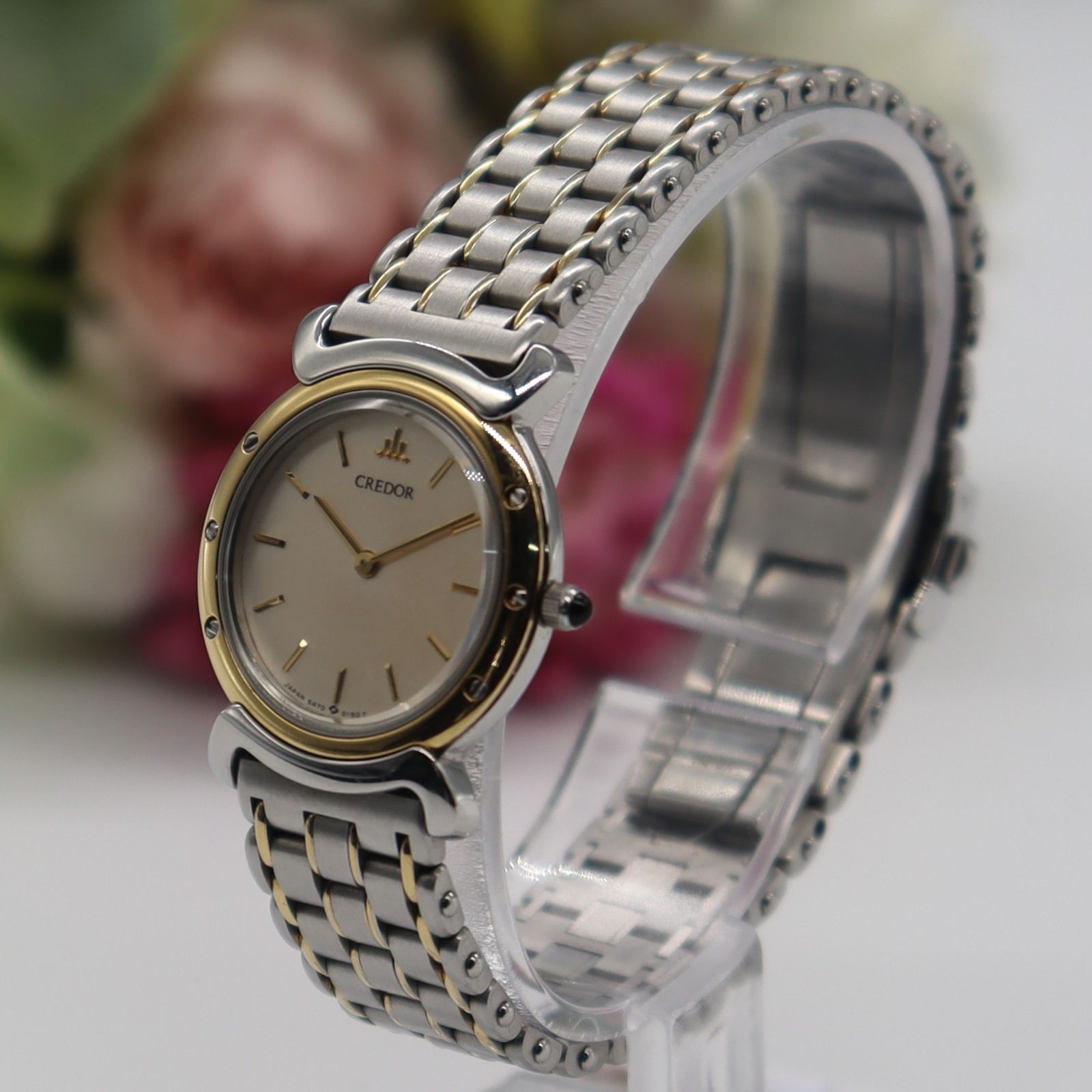 SEIKO セイコー クレドール 5A70-0040 18KTベゼル レディース 電池新品 SEIKO セイコー クレドール 5A70-0040 クォーツ 18KTベゼル
