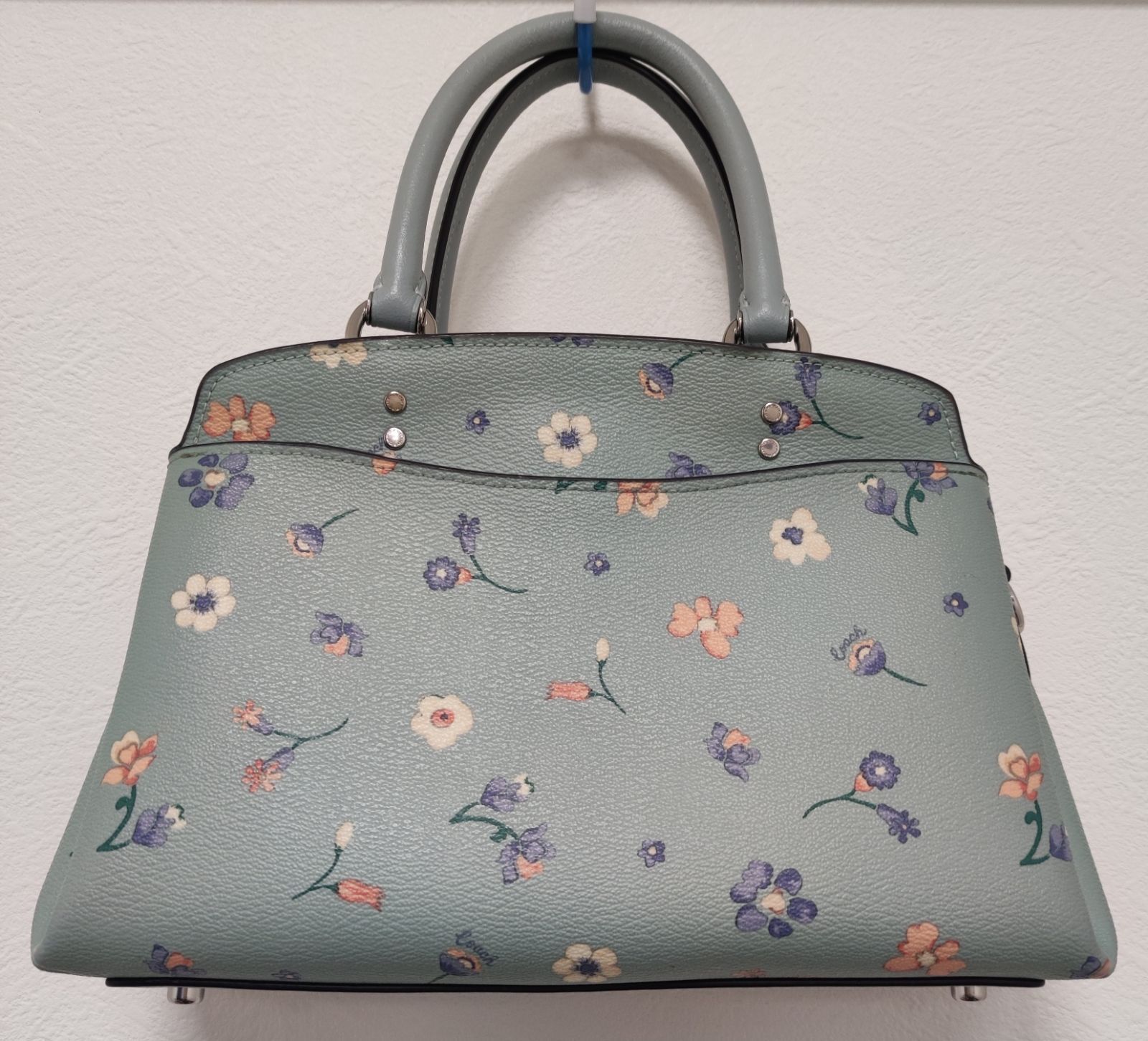 ☆こめ様専用☆[美品] COACH ミニリリー C8216 キャリーオール ハンドバッグ 2way マイフラワー ブルー系色マルチカラー 花柄  レディース - メルカリ