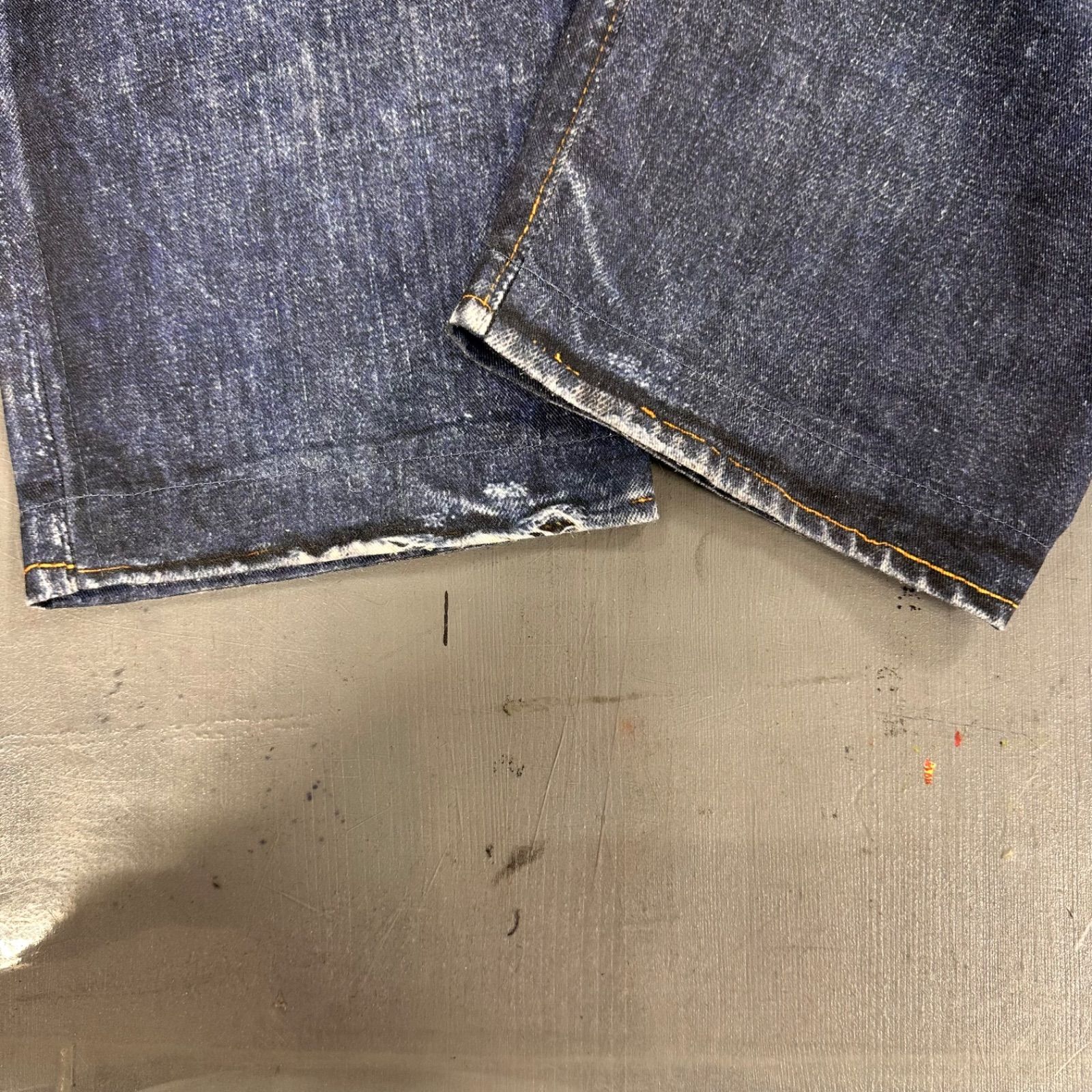 71】US fake vintage denim easy pants type-47 三軒茶屋 デニム 加工 