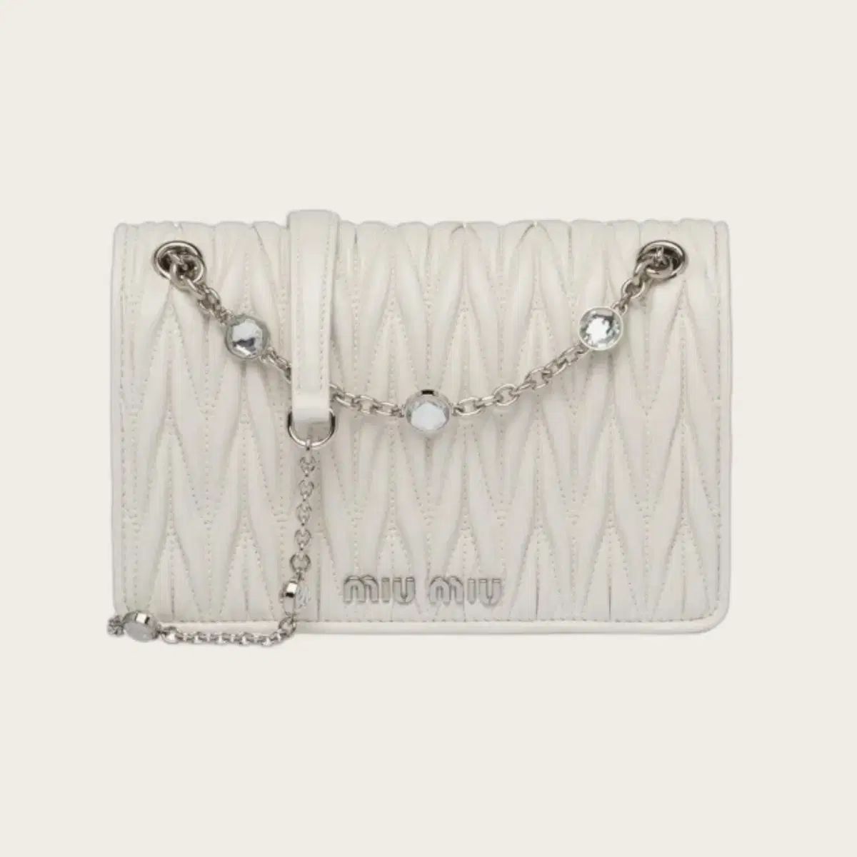 MIUMIU マテラッセ ホワイト ハンドバック 即買い可能 miumiu チェーン