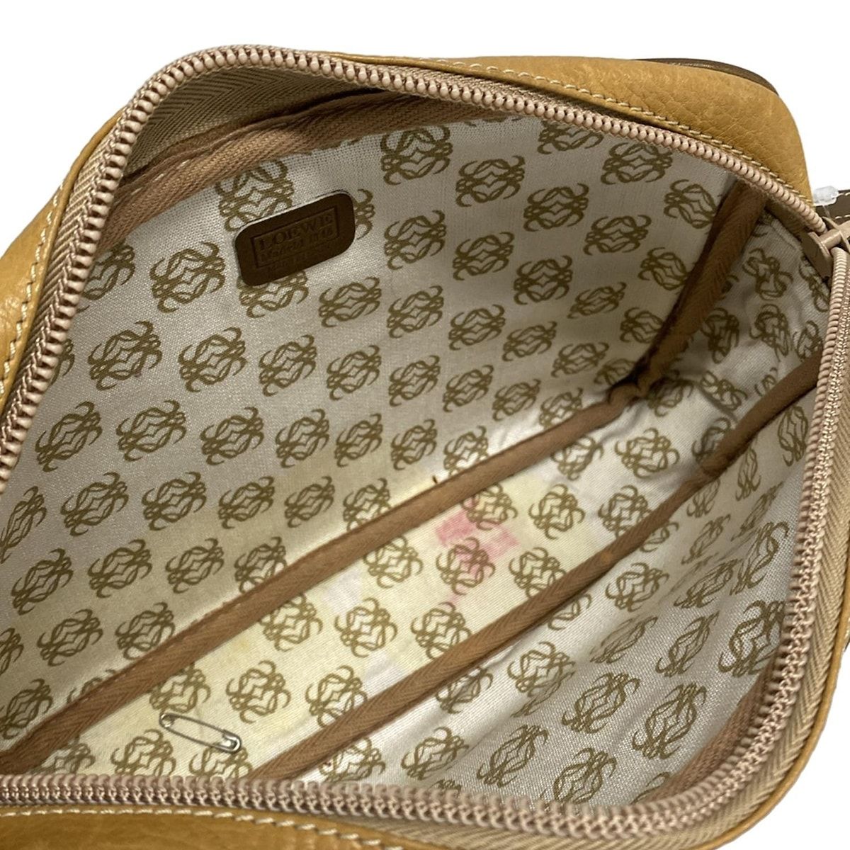 LOEWE ロエベ アナグラム セカンドバッグ スウェード × レザー ブラウン LOEWE(ロエベ) セカンドバッグ アナグラム ライトブラウン