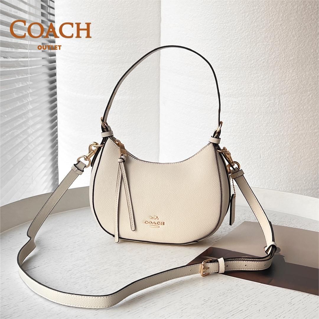 COACHバッグ C6807 ハンドバッグ 2WAY ショルダーバッグ レディースバッグ 脇下バッグ 半月型 アウトレット品 ホワイト - メルカリ