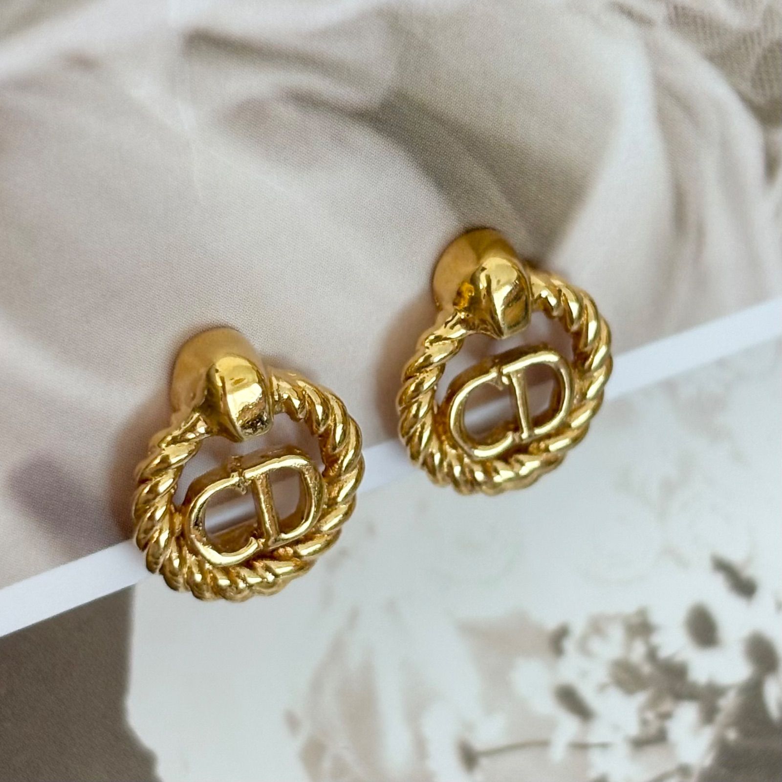 Christian Dior クリスチャンディオール イヤリング ゴールド 刻印 極