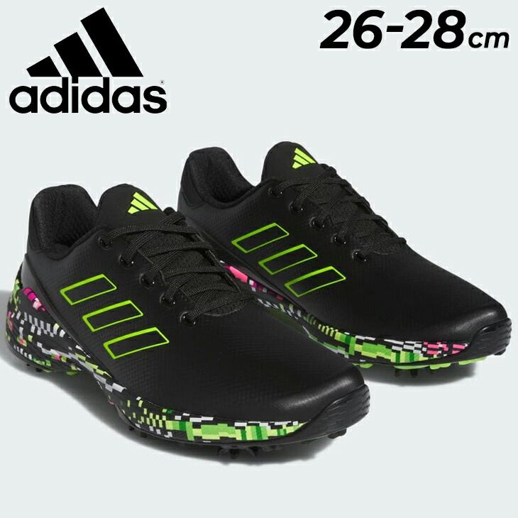 アディダス メンズ ゴルフシューズ adidas GOLF ゼットジー23 グリッチ 高機能 メンズシューズ ローカット ひも靴 男性用 ブラック 黒 くつ ブランド/MCG32