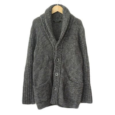 コムサメン COMME CA MEN カーディガン ニット ショールカラー ウール L グレー