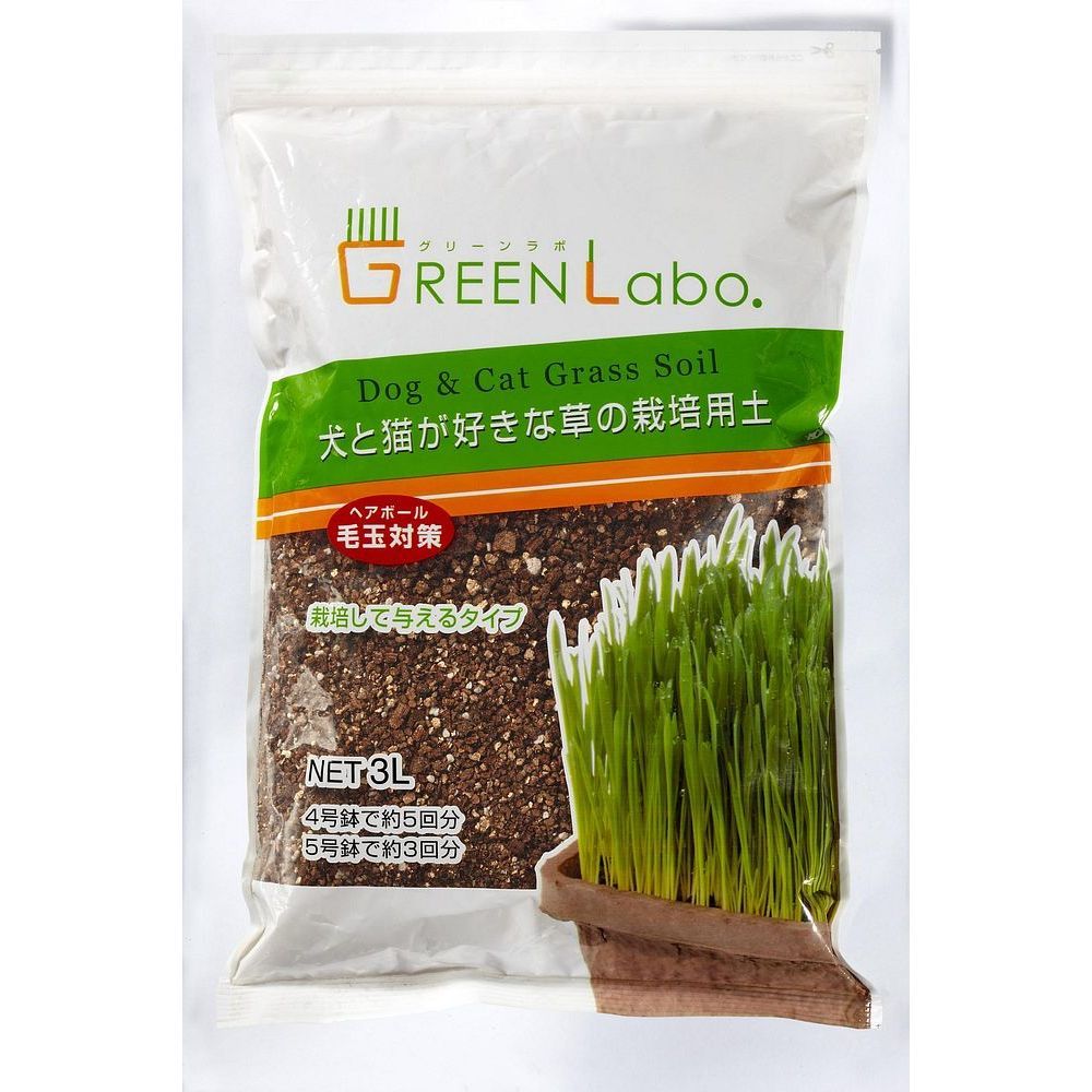 まとめ買い エイム クリエイツ GEEN Labo Dog - Cat Grass soil 犬と猫が好きな草の栽培用土 3L ×12セット