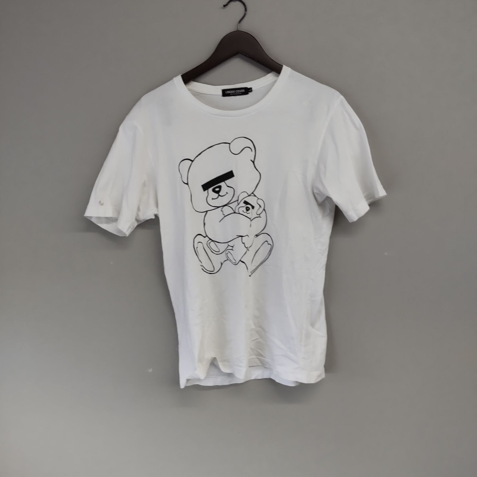 ○M10023 UNDERCOVER アンダーカバー 目隠しベア Tシャツ L ホワイト 